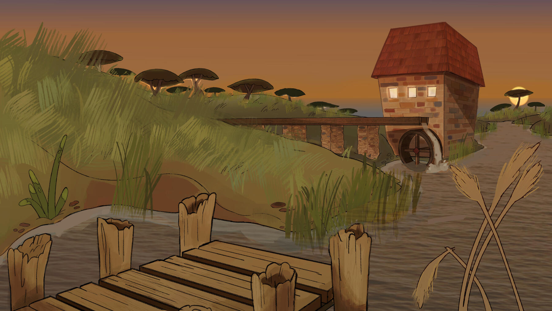 Watermill - sunset