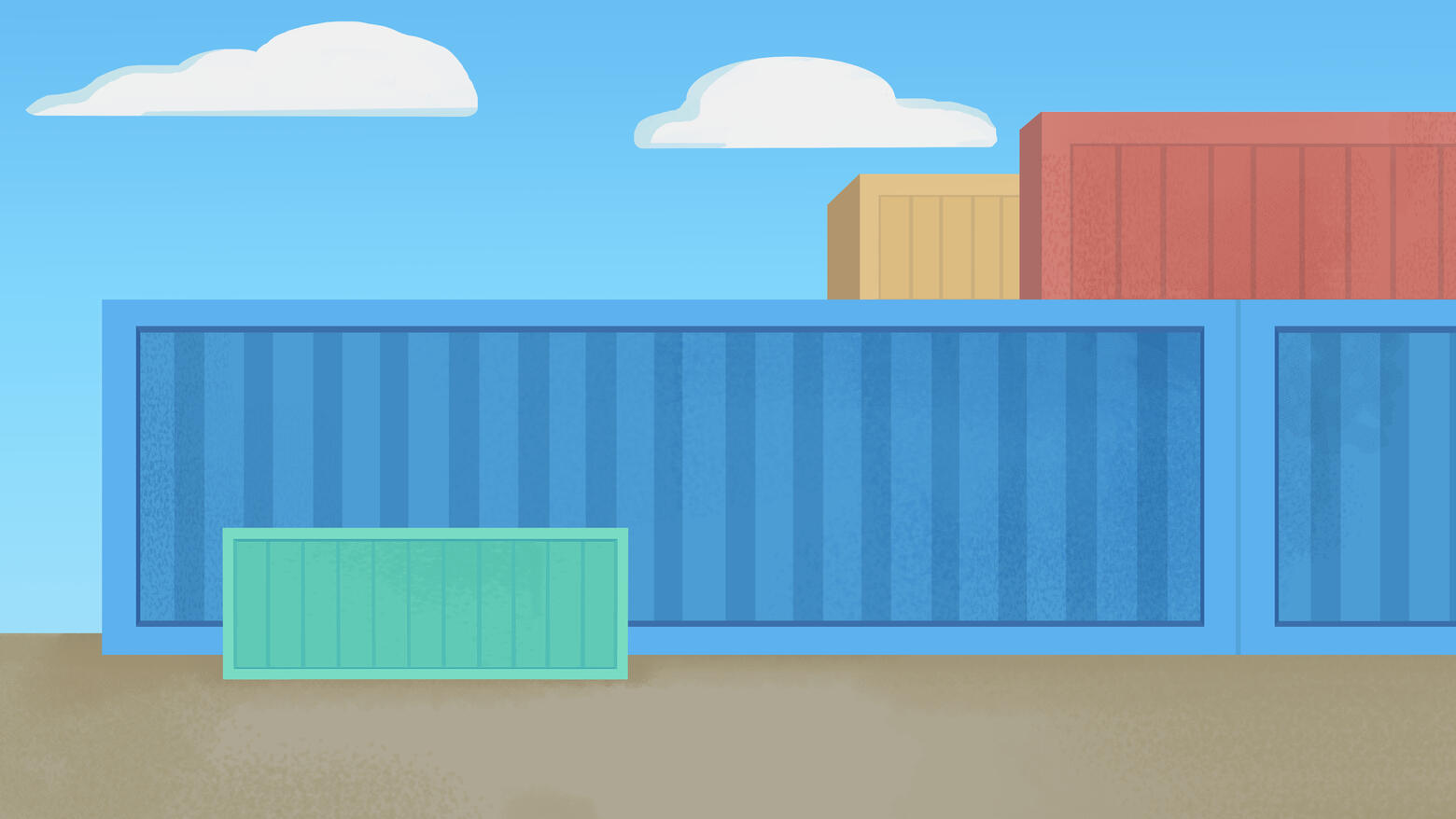 Port of Myths - Shipping containers