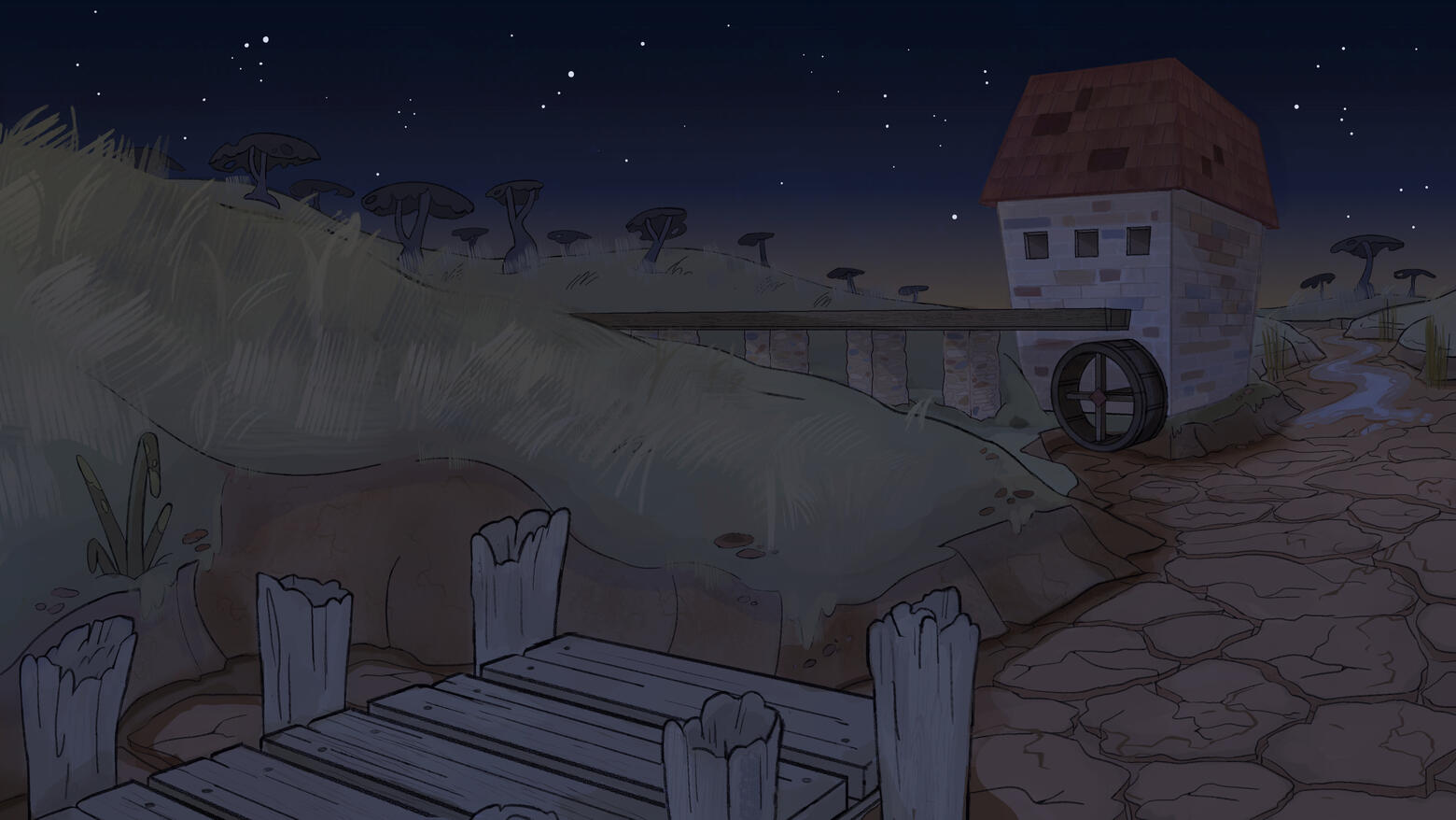 Watermill - night